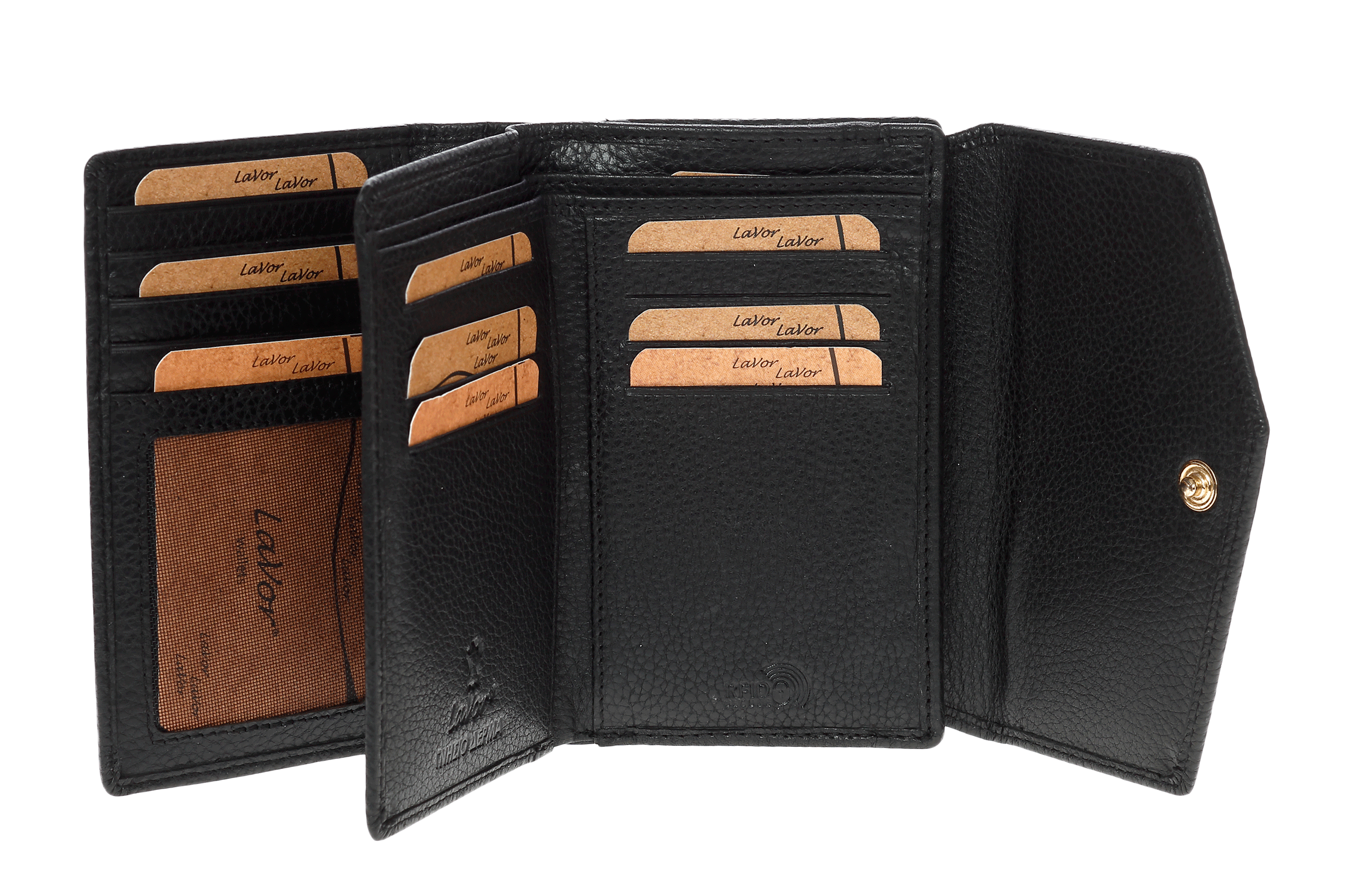 Γυναικείο Δερμάτινο Πορτοφόλι Lavor 6000 μαύρο