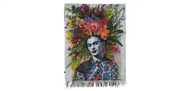 Γυναικεία Πασμίνα με λουλουδια-Frida kahlo