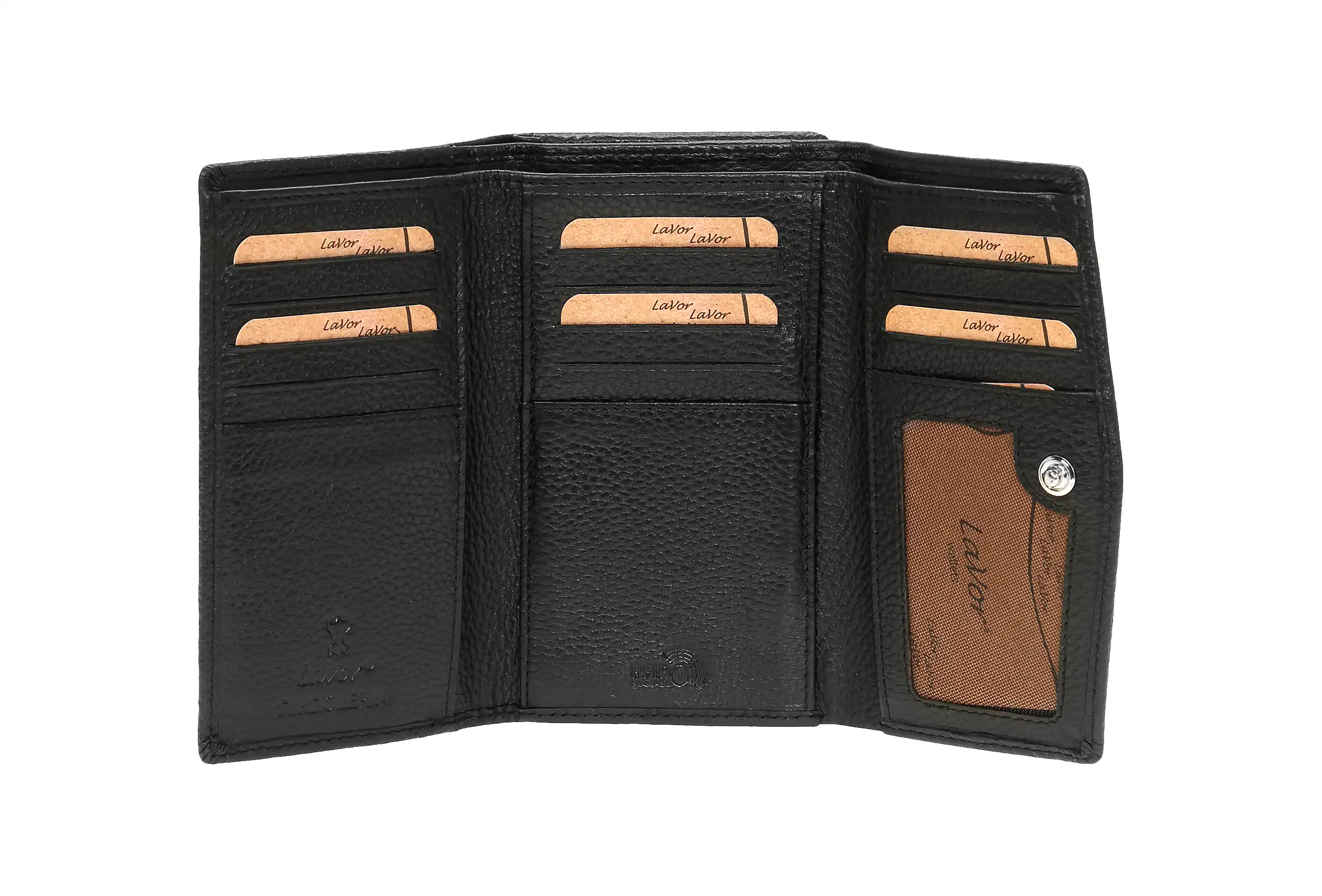 Γυναικείο Δερμάτινο Πορτοφόλι Lavor 6019 μαύρο