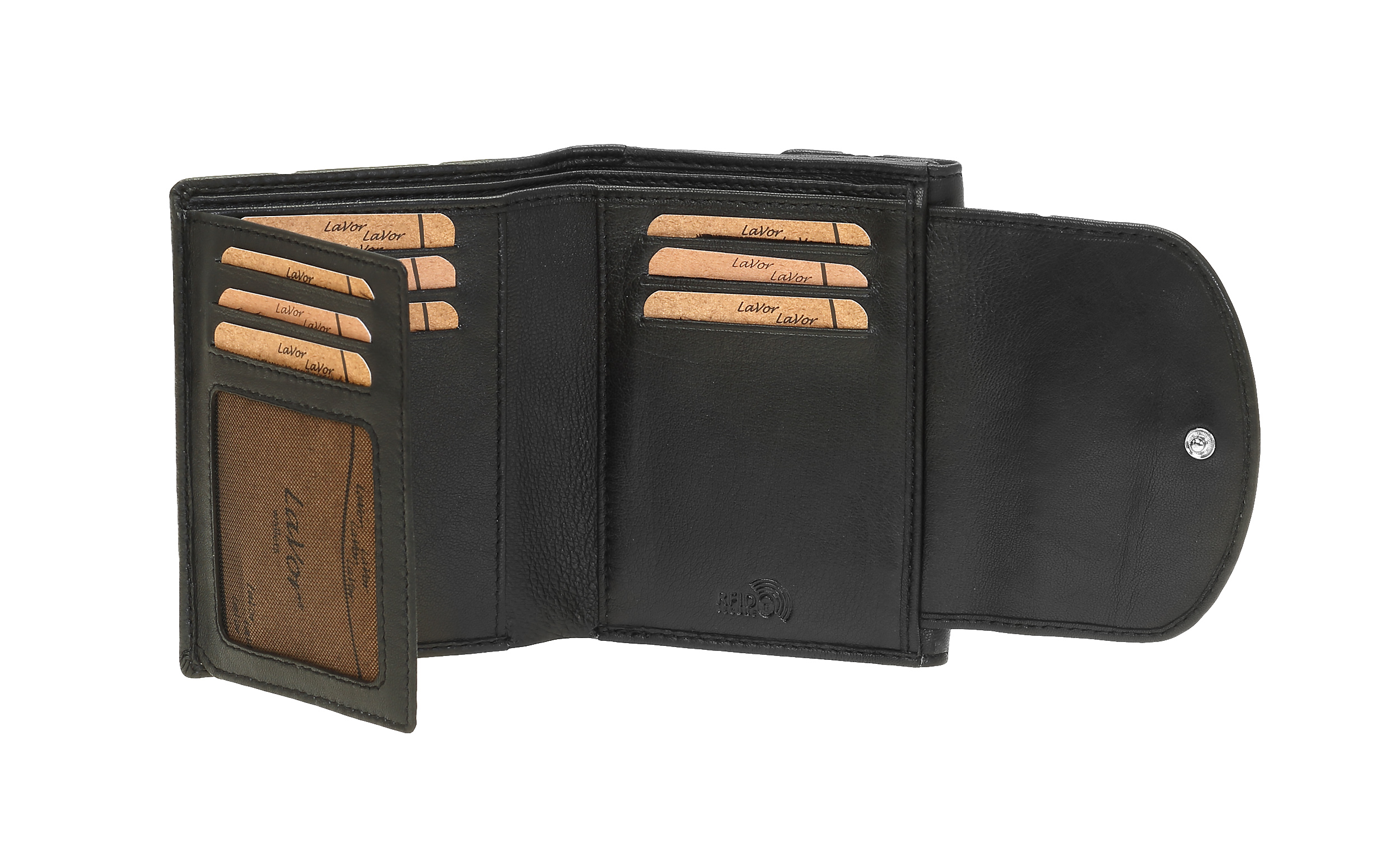 Γυναικείο Δερμάτινο Πορτοφόλι Lavor 6024 μαύρο