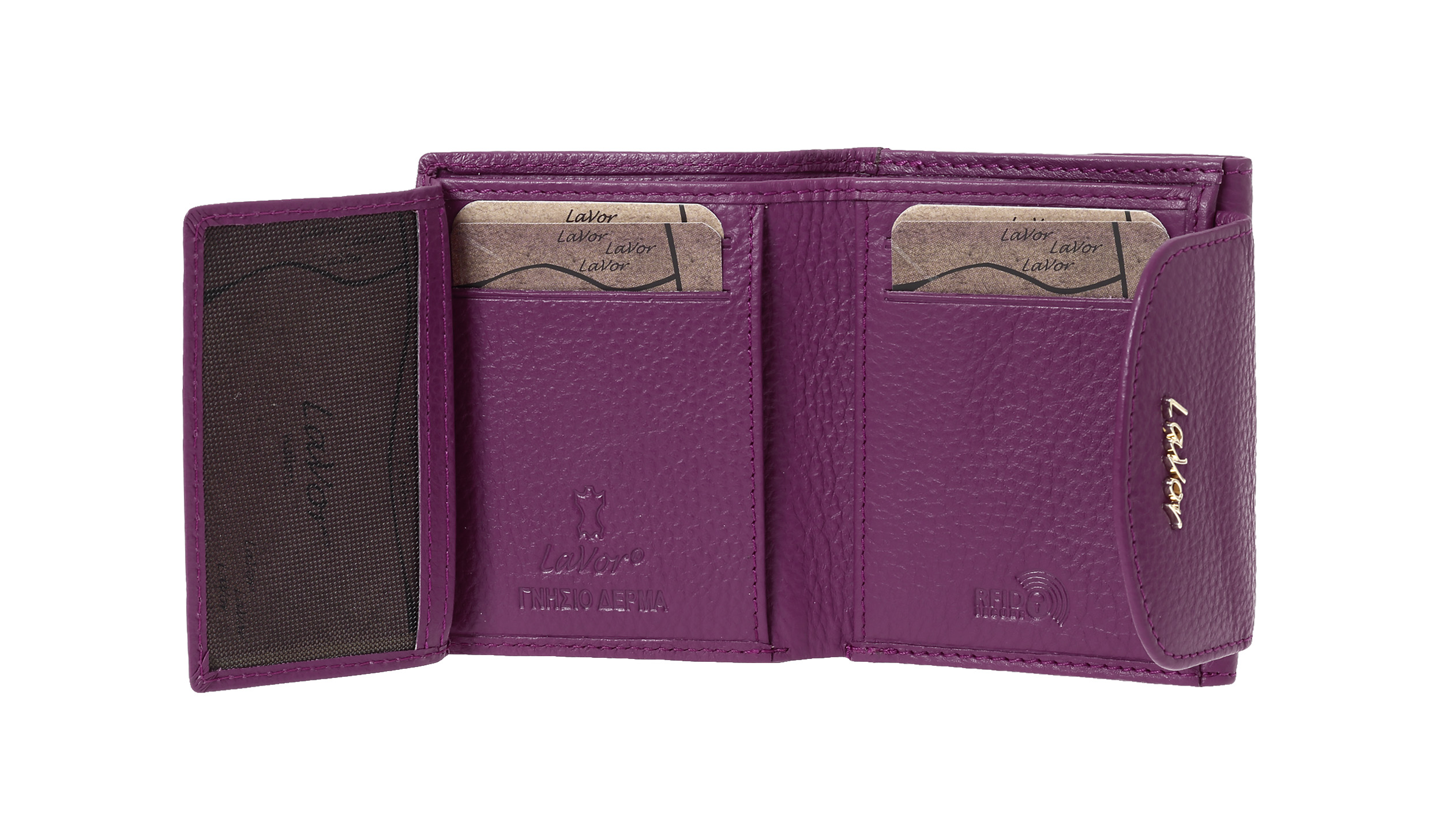 Γυναικείο Δερμάτινο Πορτοφόλι Lavor 6024 μωβ Γυναικείο Δερμάτινο Πορτοφόλι Lavor 6024 μωβ