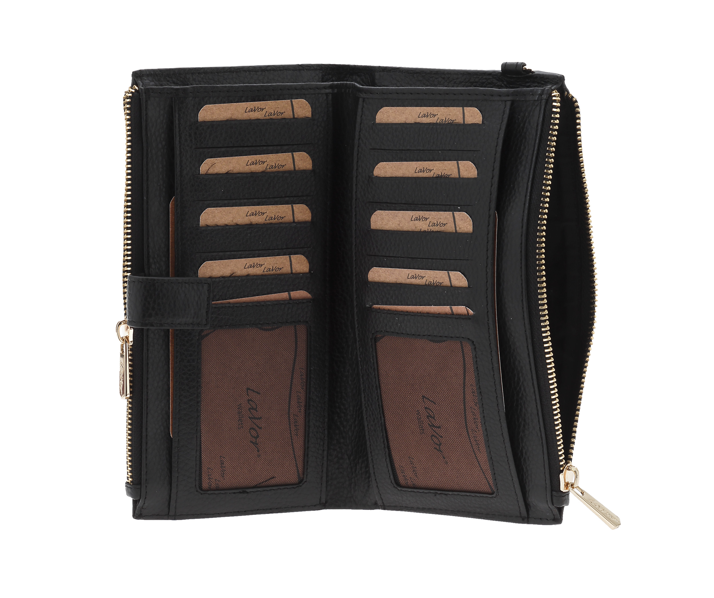 Γυναικείο Δερμάτινο Πορτοφόλι Lavor 6047 μαύρο