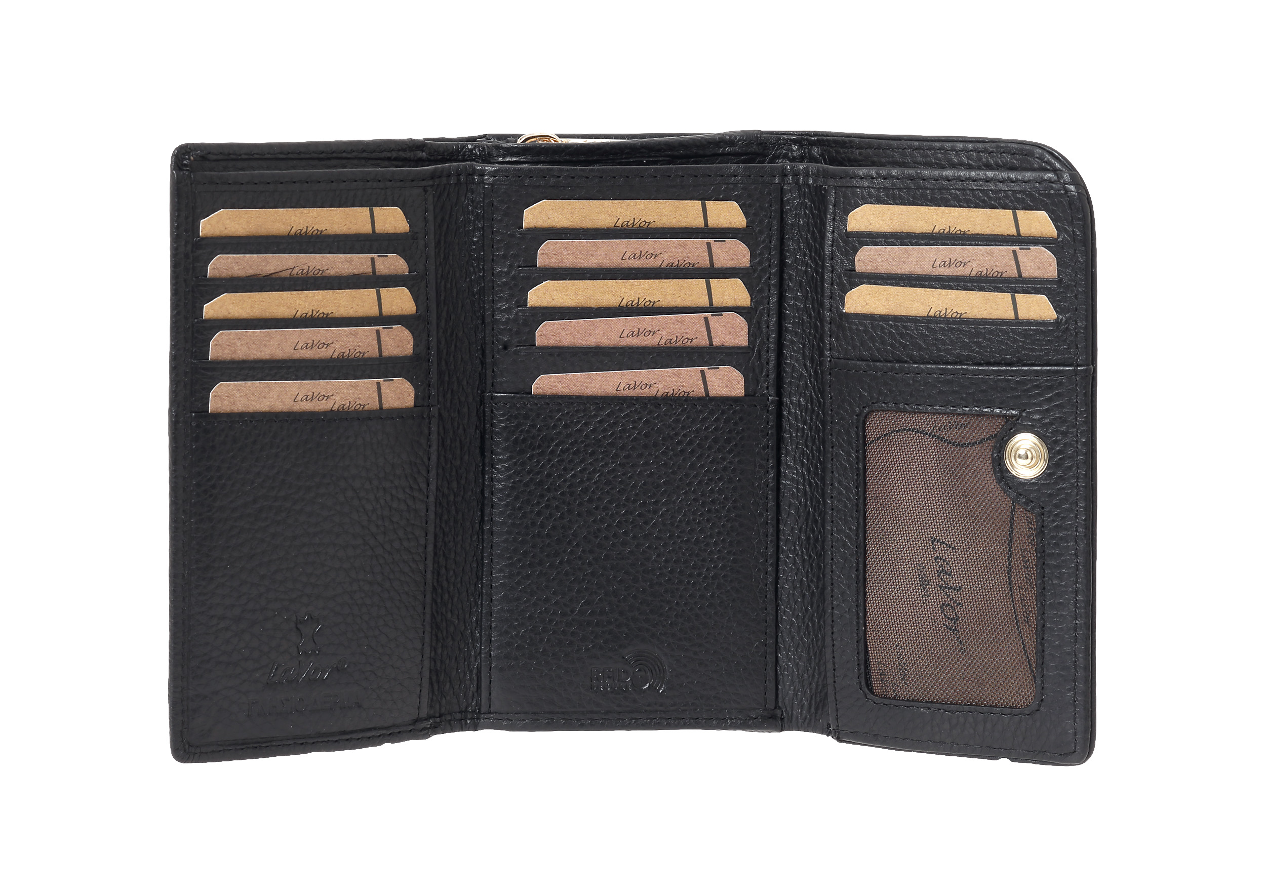 Γυναικείο Δερμάτινο Πορτοφόλι Lavor 6076 μαύρο Γυναικείο Δερμάτινο Πορτοφόλι Lavor 6076 μαύρο