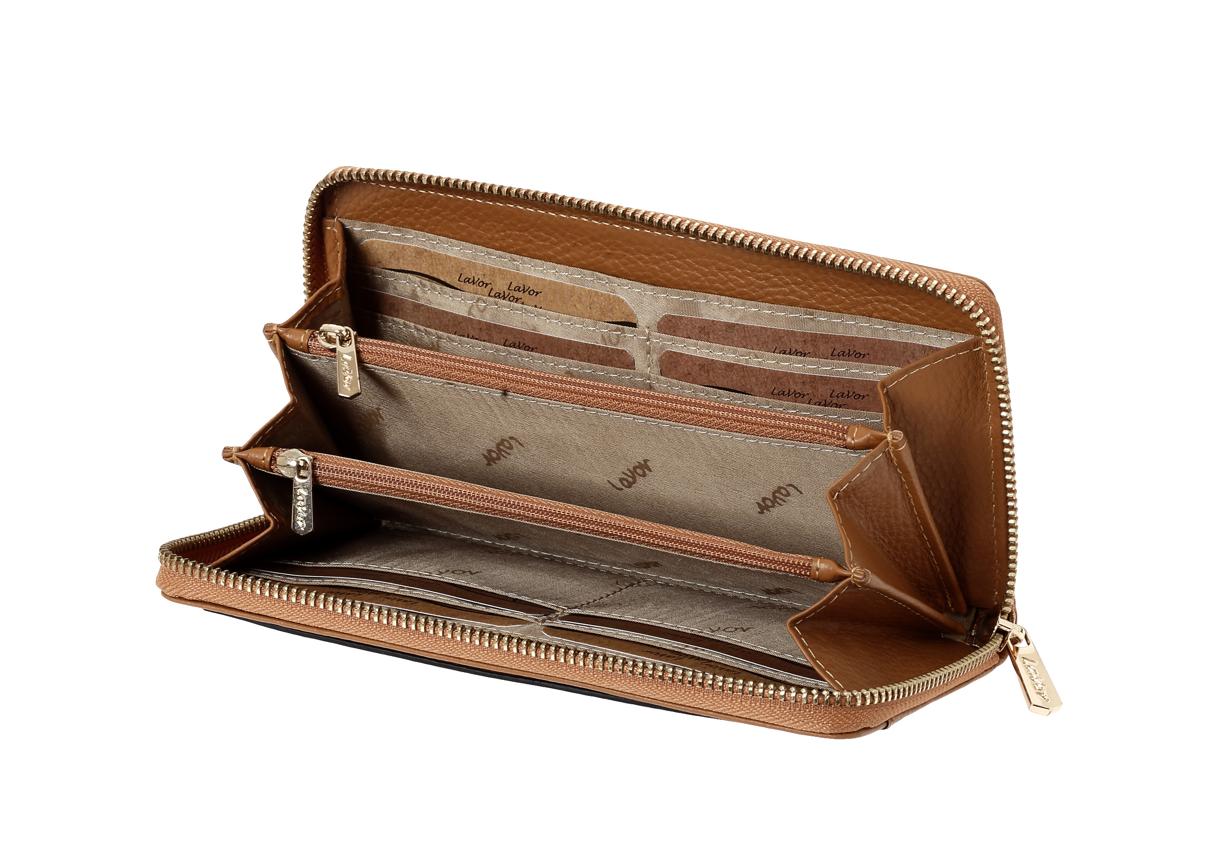 Γυναικείο Δερμάτινο Πορτοφόλι Lavor 6077 ταμπά