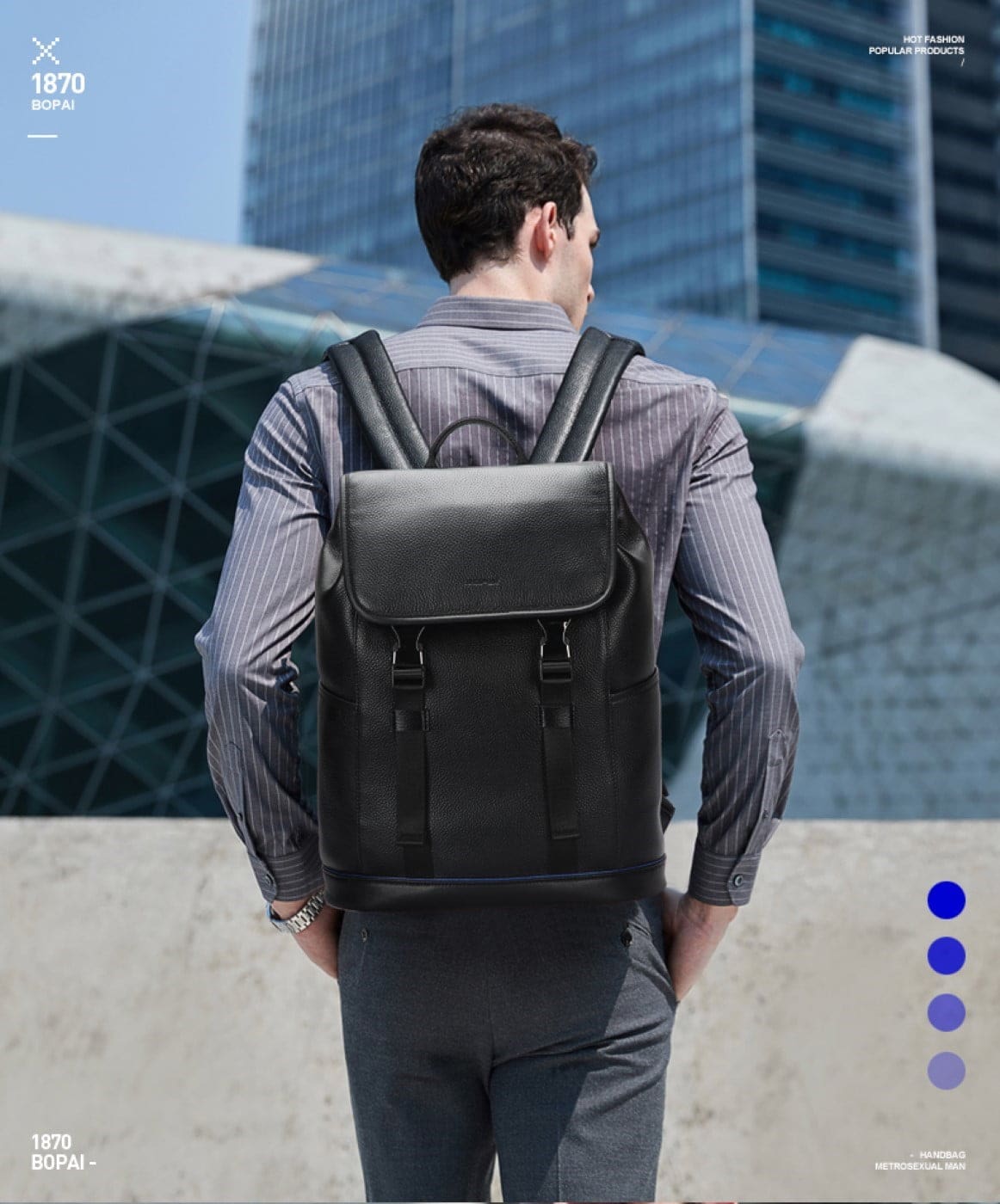 Δερμάτινο Σακίδιο πλάτης Αντικλεπτικό 24L Laptop 15,6” Bopai 61-123391 μαύρο Δερμάτινο Σακίδιο πλάτης Αντικλεπτικό 24L Laptop 15,6” Bopai 61-123391 μαύρο