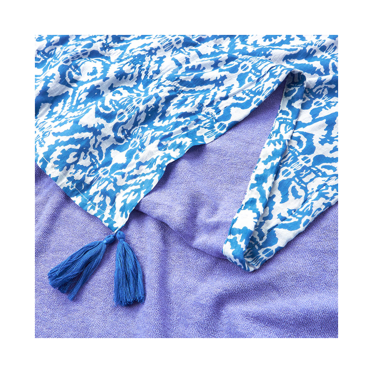 Verde Γυναικεία Πετσέτα Θαλάσσης Παρεο 61-0025 Βαμβακερή Μπλε