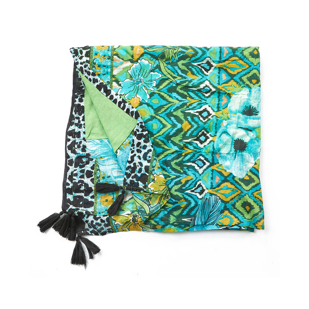 Verde Γυναικεία Πετσέτα Θαλάσσης Παρεο 61-0026 Βαμβακερή Μαύρο