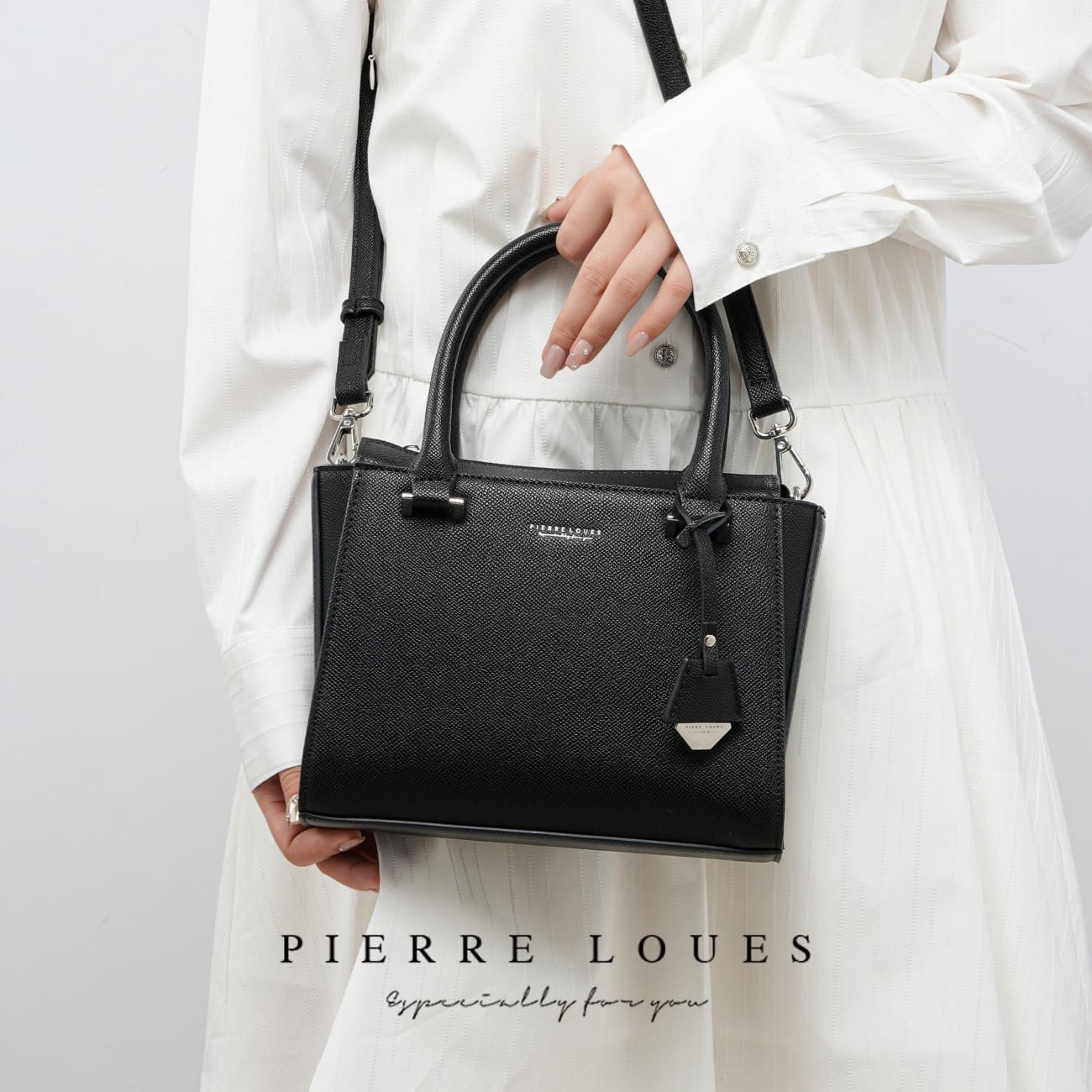 Γυναικεία Τσάντα Xειρός Χιαστί Pierre Loues PL615-14-A86 μαύρο