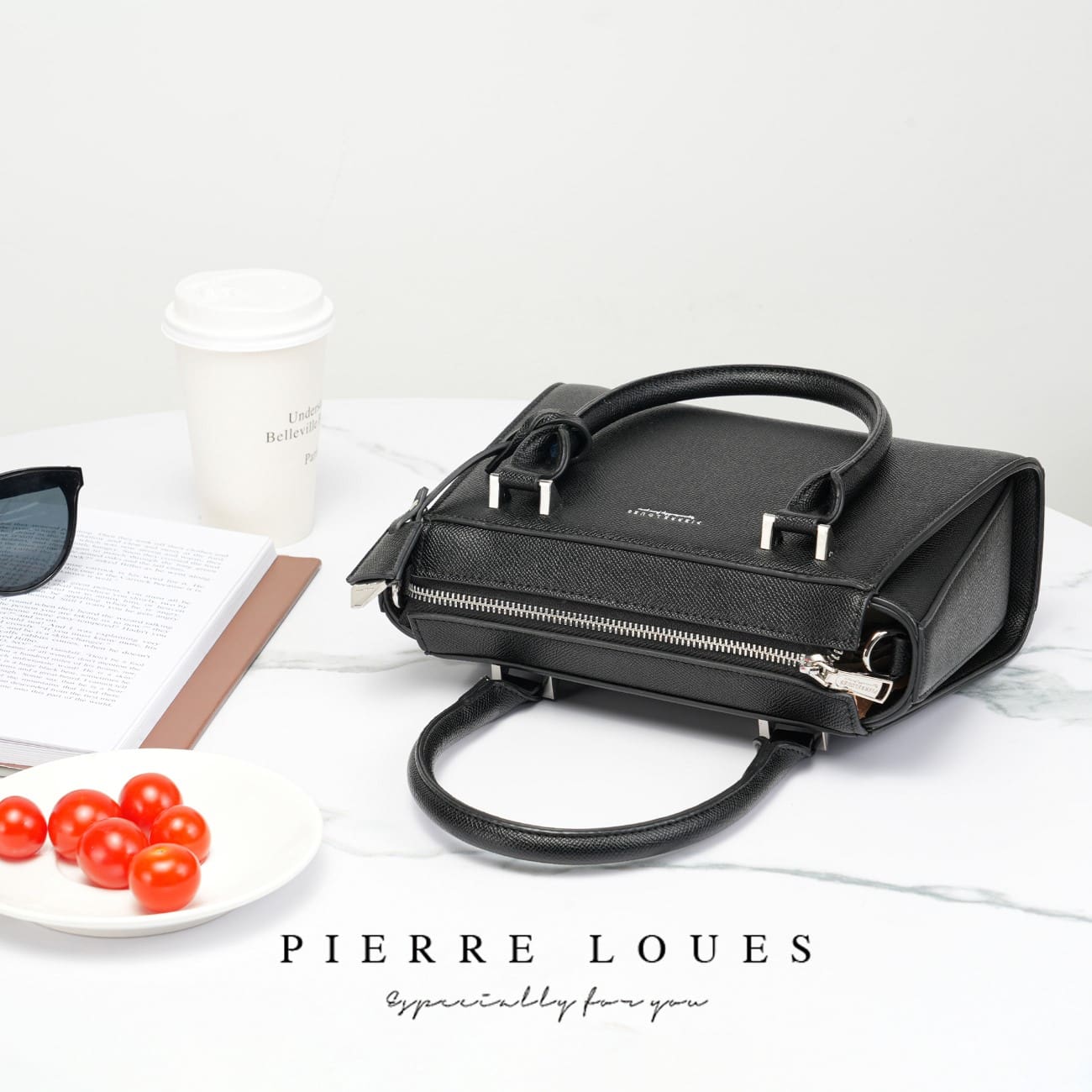 Γυναικεία Τσάντα Xειρός Χιαστί Pierre Loues PL615-14-A86 μαύρο