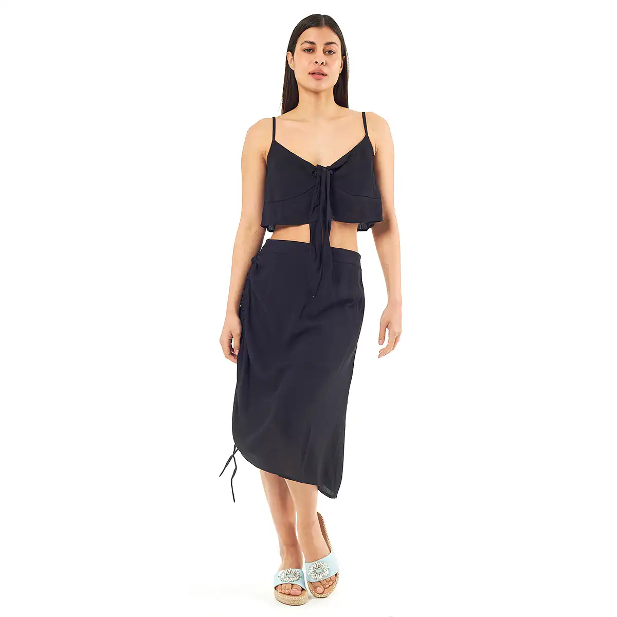 Verde Γυναικείο Σετ Φουστα-Κροπ Τοπ 62-0002 Viscoce Ινδίας Μαύρο Verde Γυναικείο Σετ Φουστα-Κροπ Τοπ 62-0002 Viscoce Ινδίας Μαύρο