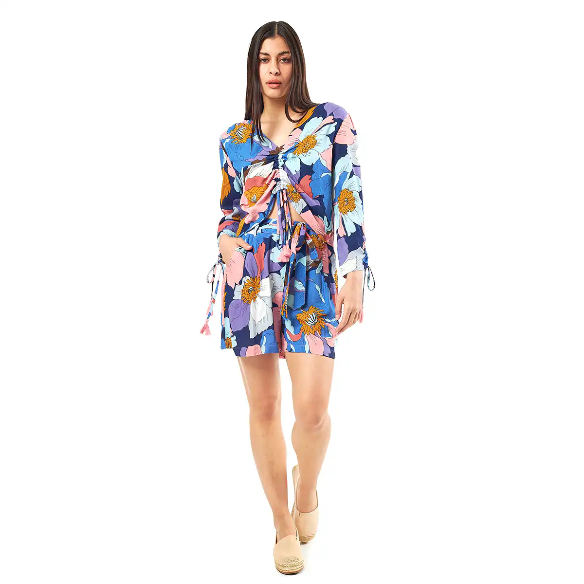 Verde Γυναικείο Σετ Φούστα-Μπλούζα 62-0003 Ρεγιόν Ινδίας Μπλέ Verde Γυναικείο Σετ Φούστα-Μπλούζα 62-0003 Ρεγιόν Ινδίας Μπλέ