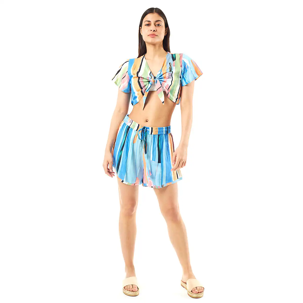 Verde Γυναικείο Σετ Φουστα-Κροπ Τοπ 62-0005 Viscoce Ινδίας Μπλέ Verde Γυναικείο Σετ Φουστα-Κροπ Τοπ 62-0005 Viscoce Ινδίας Μπλέ