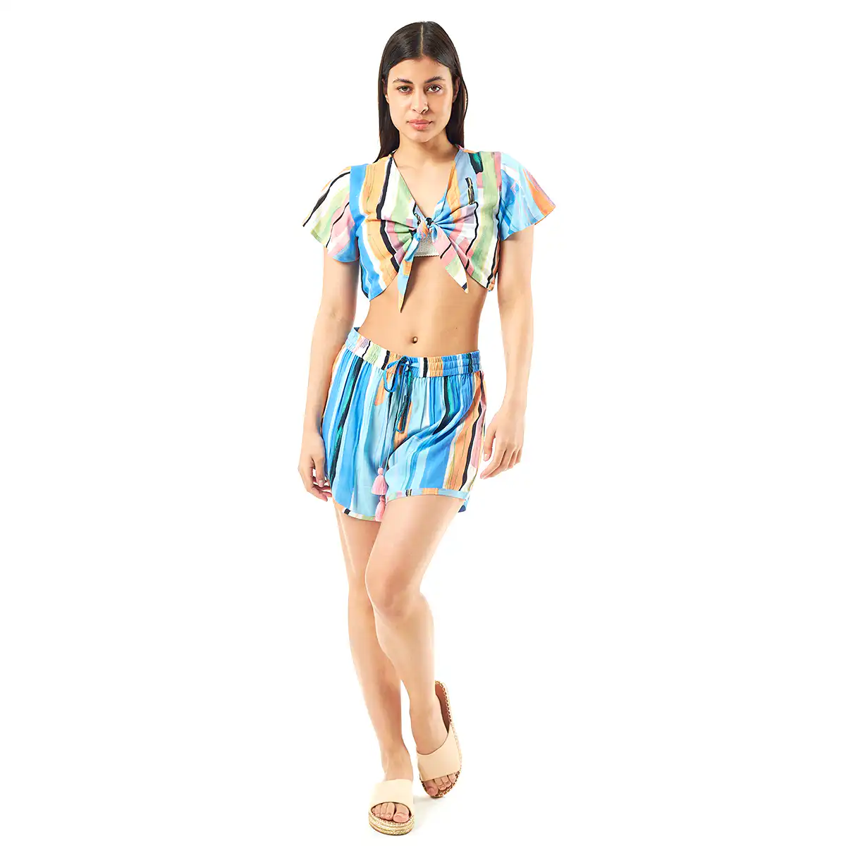 Verde Γυναικείο Σετ Φουστα-Κροπ Τοπ 62-0005 Viscoce Ινδίας Μπλέ Verde Γυναικείο Σετ Φουστα-Κροπ Τοπ 62-0005 Viscoce Ινδίας Μπλέ