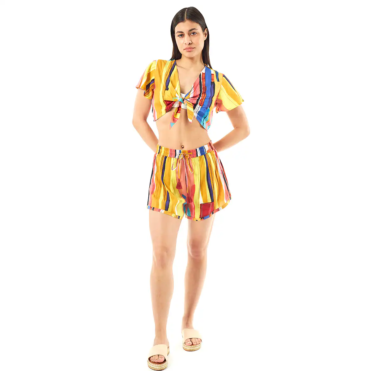 Verde Γυναικείο Σετ Φουστα-Κροπ Τοπ 62-0005 Viscoce Ινδίας Πολύχρωμο Verde Γυναικείο Σετ Φουστα-Κροπ Τοπ 62-0005 Viscoce Ινδίας Πολύχρωμο