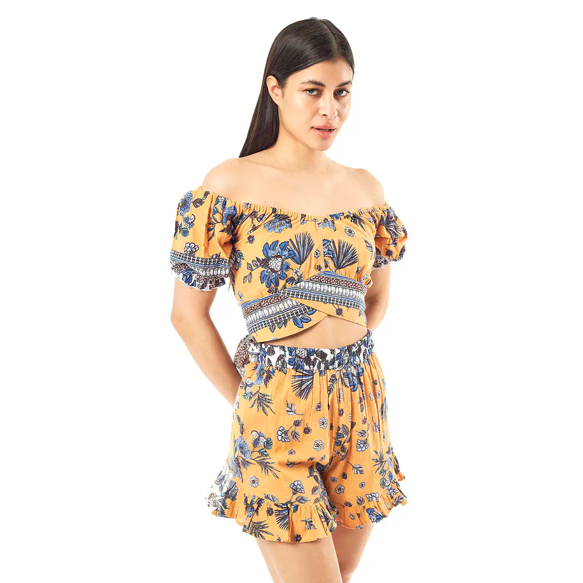 Verde Γυναικείο Σετ Φουστα-Κροπ Τοπ 62-0006 Cotton Ινδίας Πορτοκαλί Verde Γυναικείο Σετ Φουστα-Κροπ Τοπ 62-0006 Cotton Ινδίας Πορτοκαλί