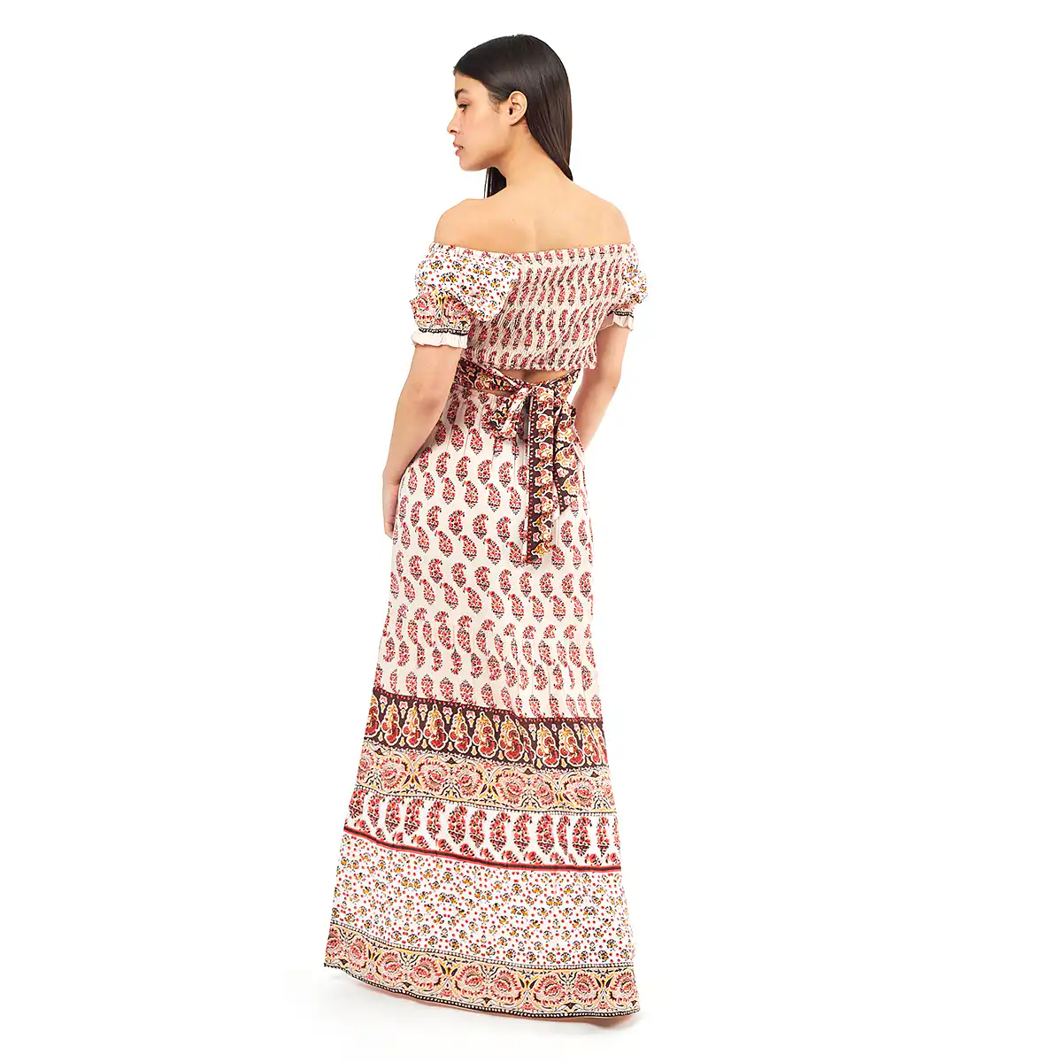 Verde Γυναικείο Σετ Φουστα-Κροπ Τοπ 62-0007 Viscoce Ινδίας Εκρού