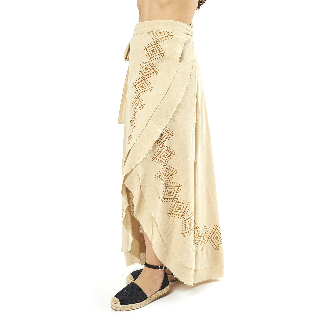 Verde Γυναικεία φούστα 62-0009 Cotton Ινδίας Μπέζ