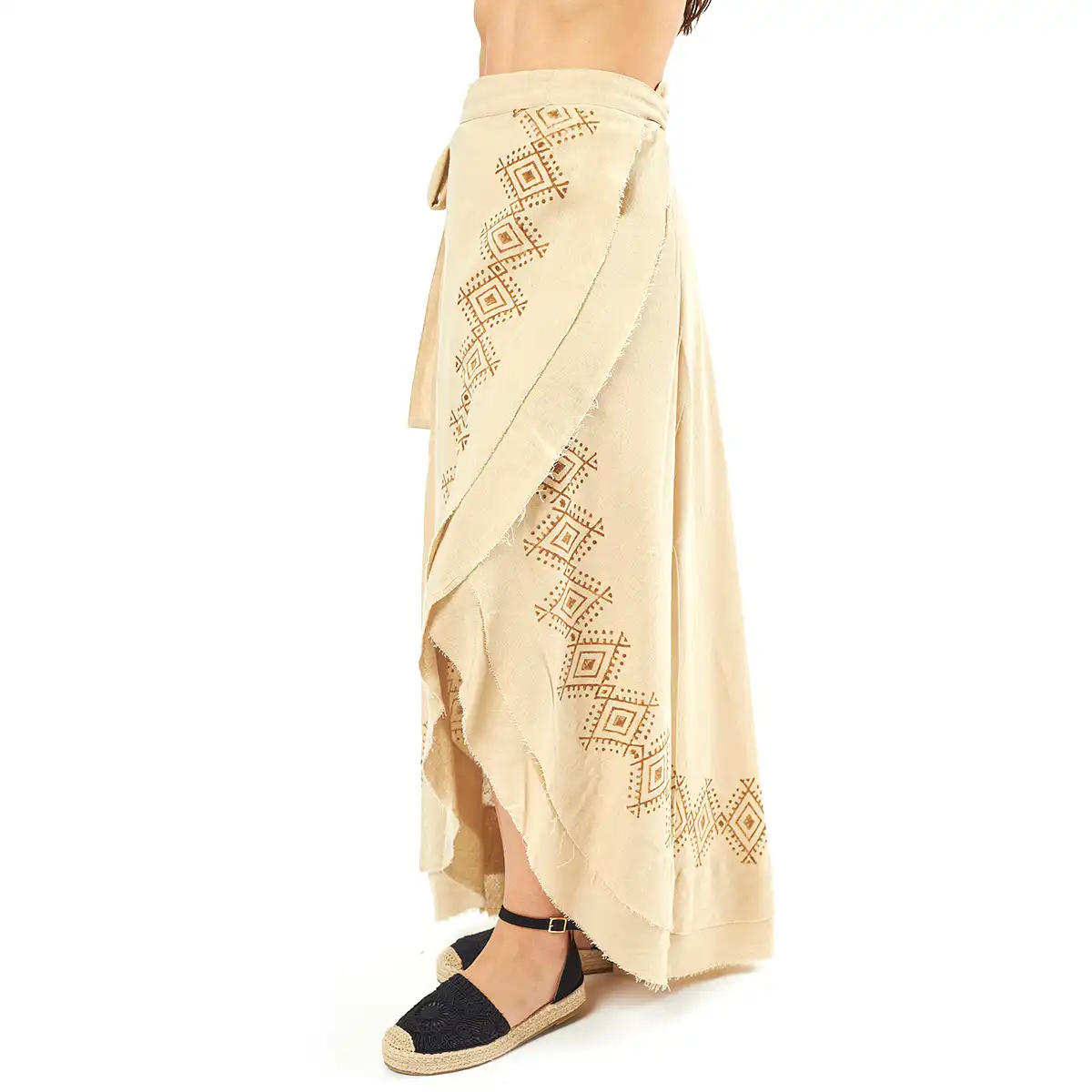 Verde Γυναικεία φούστα 62-0009 Cotton Ινδίας Μπέζ