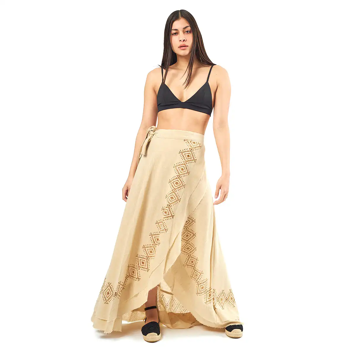 Verde Γυναικεία φούστα 62-0009 Cotton Ινδίας Μπέζ