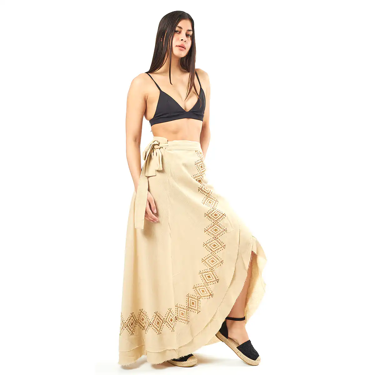 Verde Γυναικεία φούστα 62-0009 Cotton Ινδίας Μπέζ