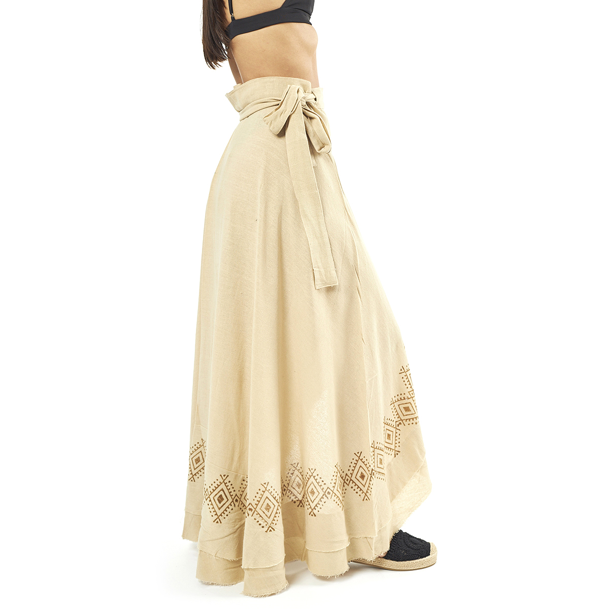 Verde Γυναικεία φούστα 62-0009 Cotton Ινδίας Μπέζ