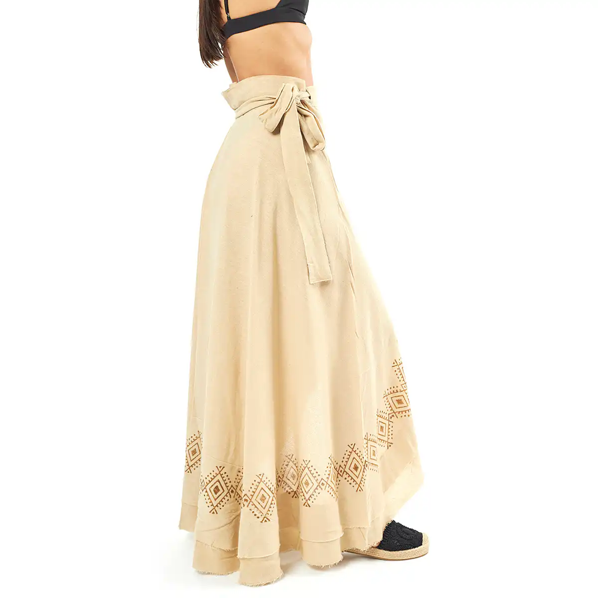 Verde Γυναικεία φούστα 62-0009 Cotton Ινδίας Μπέζ