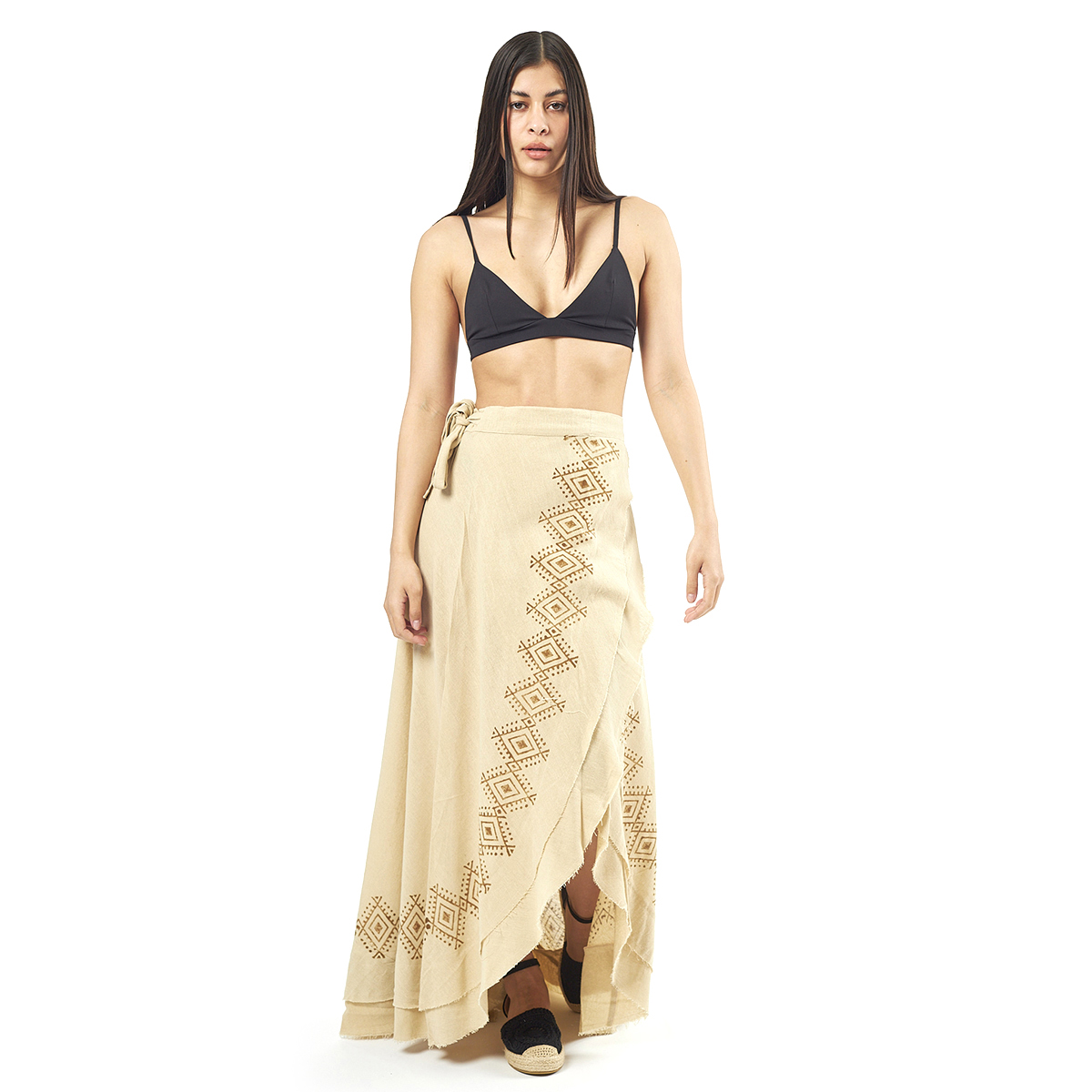 Verde Γυναικεία φούστα 62-0009 Cotton Ινδίας Μπέζ