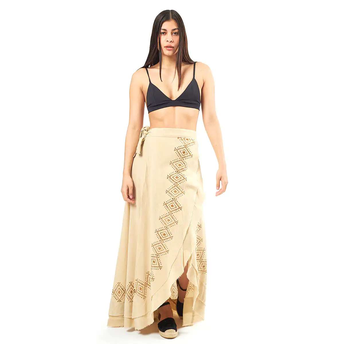 Verde Γυναικεία φούστα 62-0009 Cotton Ινδίας Μπέζ