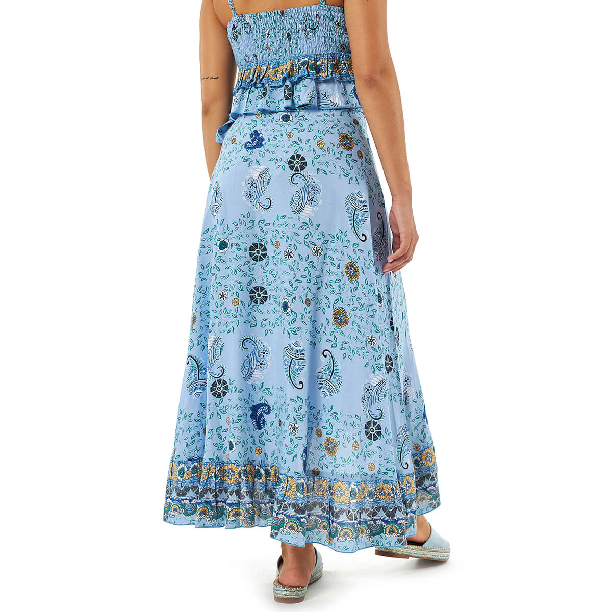 Verde Γυναικεία Φούστα 62-0017 Ρεγιόν Ανοιχτό Μπλε