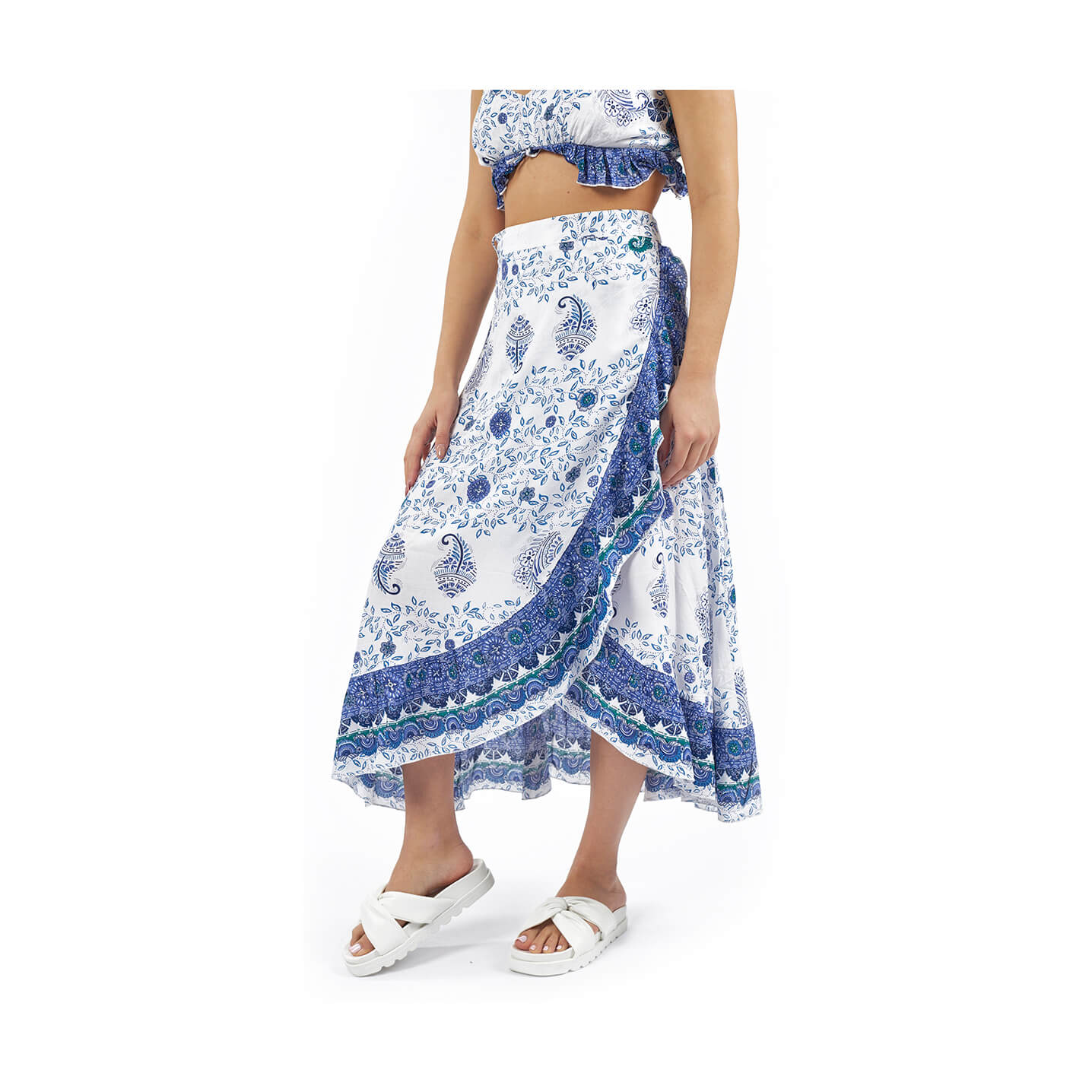 Verde Γυναικεία Φούστα 62-0017 Ρεγιόν Άσπρο