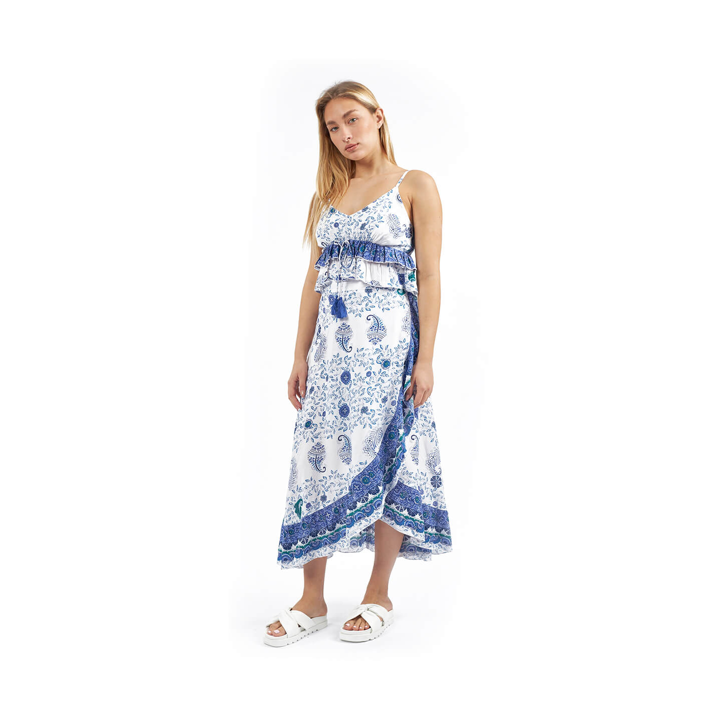 Verde Γυναικεία Φούστα 62-0017 Ρεγιόν Άσπρο