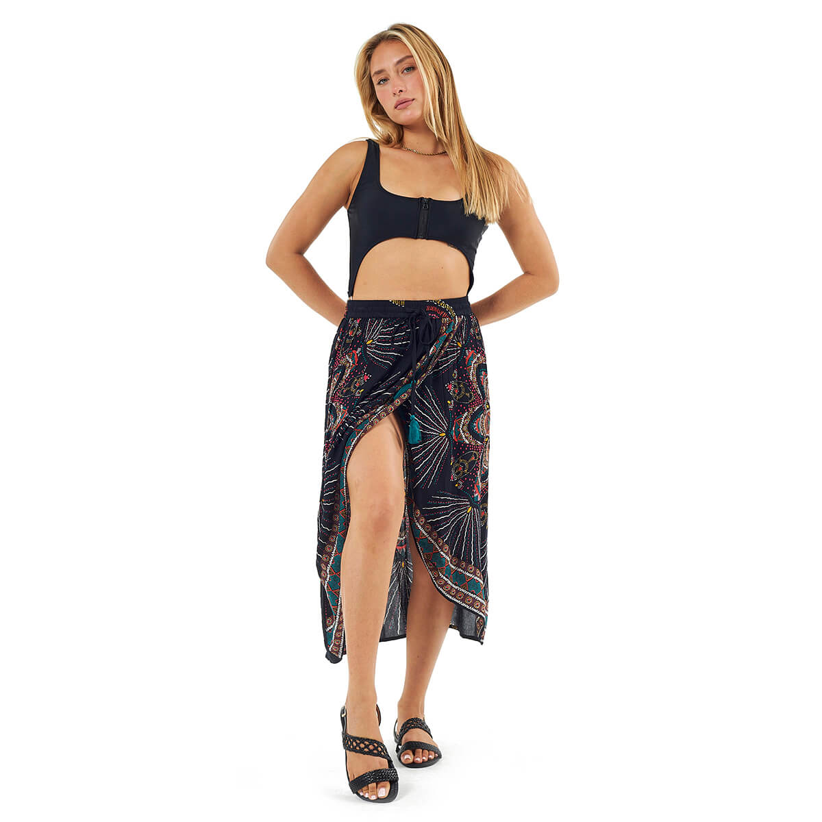 Verde Γυναικεία Φούστα 62-0019 Ρεγιόν Μαύρο