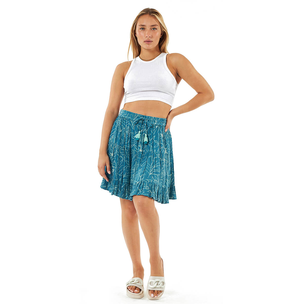 Verde Γυναικεία Φούστα 62-0021 Ρεγιόν Τιρκουάζ