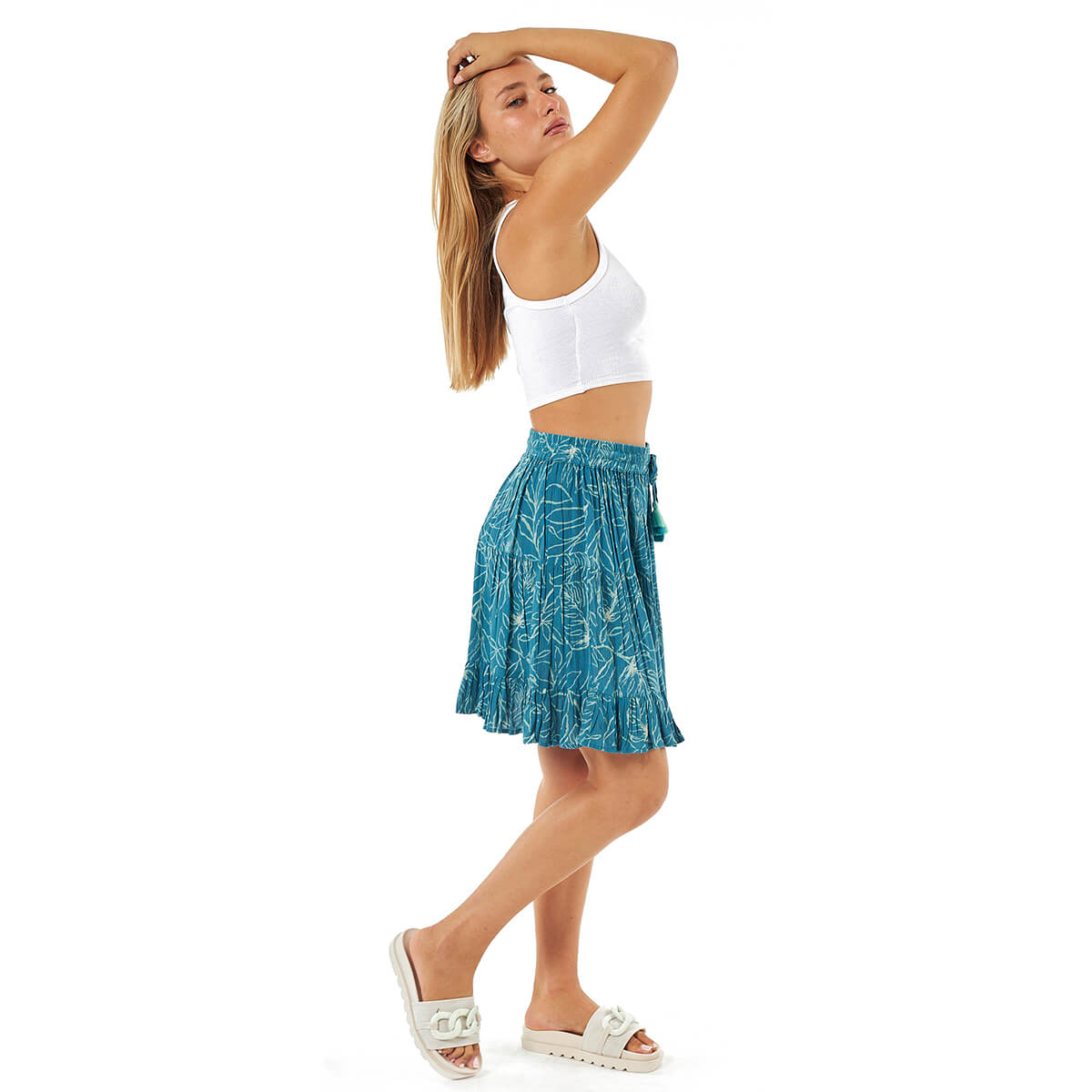 Verde Γυναικεία Φούστα 62-0021 Ρεγιόν Τιρκουάζ