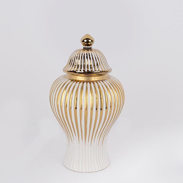 ΒΑΖΟ ΜΕ ΚΑΠΑΚΙ ΚΕΡΑΜΙΚΟ ΛΕΥΚΟ – ΧΡΥΣΟ 19.5x41cm