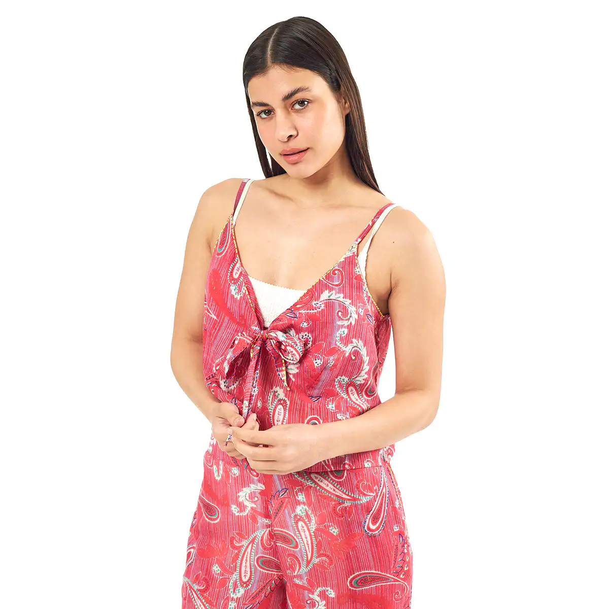 Verde Γυναικείο Κροπ Τοπ 63-0001 Cotton Ινδίας Κοραλί