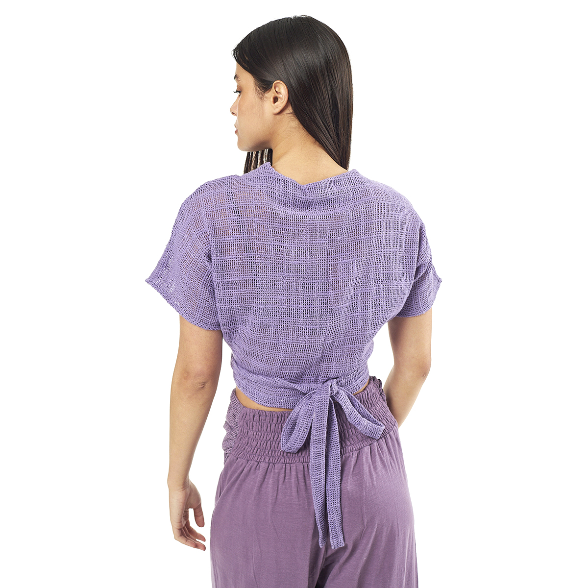 Verde Γυναικείο Κροπ Τοπ 63-0003 Cotton Ινδίας Λιλά