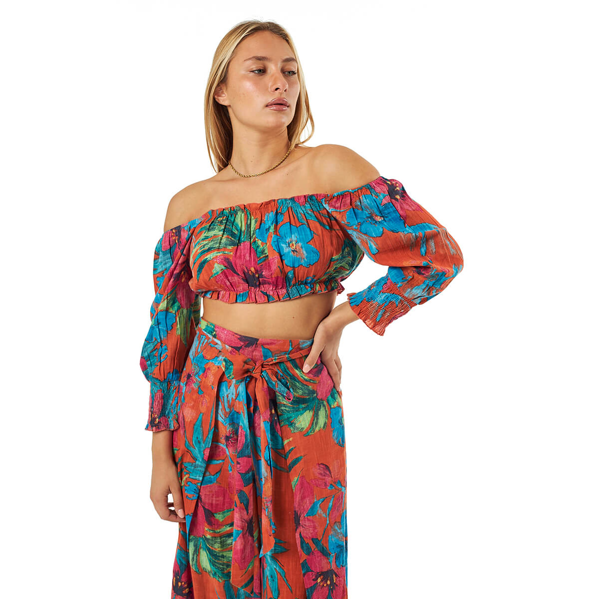 Verde Γυναικείο Κροπ-Τοπ 63-0008 Βαμβακερό Πορτοκαλί