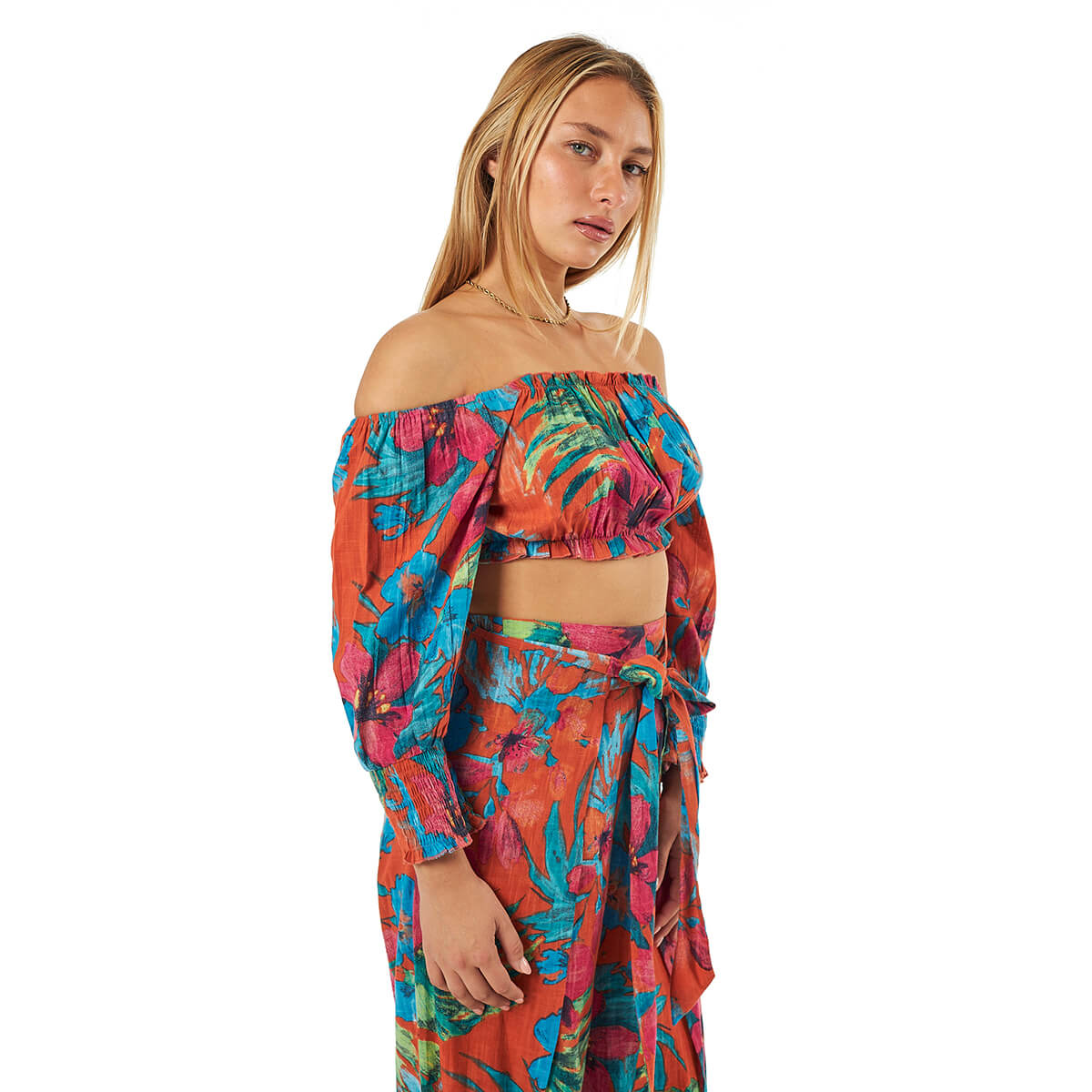 Verde Γυναικείο Κροπ-Τοπ 63-0008 Βαμβακερό Πορτοκαλί