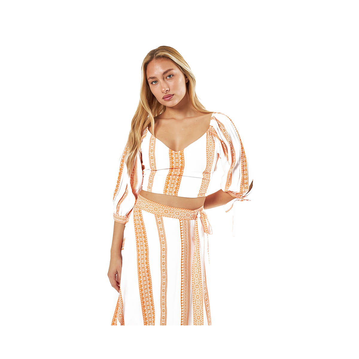 Verde Γυναικείο Κροπ-Τοπ 63-0009 Βισκόζη Πορτοκαλί