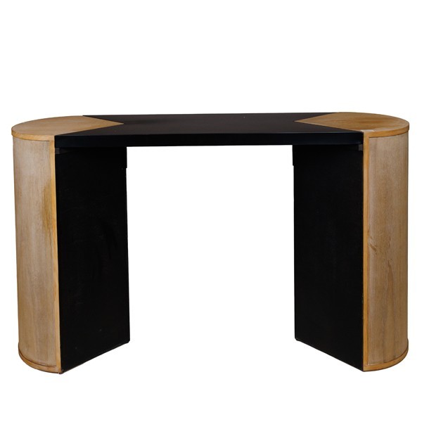 ΚΟΝΣΟΛΑ ΜΕΤΑΛΛΙΚΗ – ΞΥΛΙΝΗ ΜΑΥΡΗ – NATURAL 140×40.5x81cm