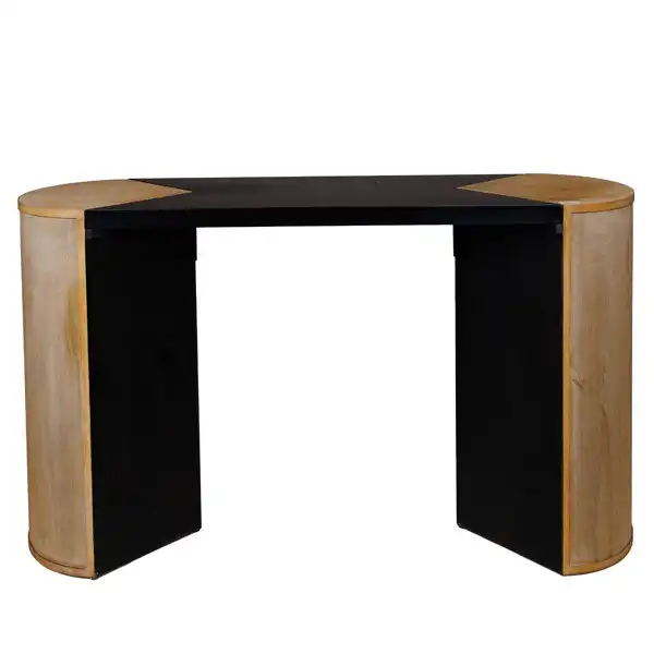 ΚΟΝΣΟΛΑ ΜΕΤΑΛΛΙΚΗ – ΞΥΛΙΝΗ ΜΑΥΡΗ – NATURAL 140×40.5x81cm