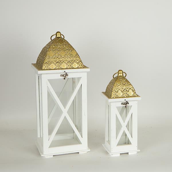 S/2 ΦΑΝΑΡΙΑ ΜΕΤΑΛΛΙΚA – ΞΥΛΙΝΑ ΛΕΥΚΑ 22x22x54.5cm/14.5×14.5×37.5cm