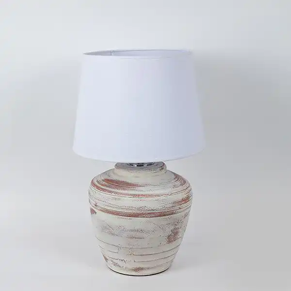 ΕΠΙΤΡΑΠΕΖΙΟ ΦΩΤΙΣΤΙΚΟ ΜΕ ΛΕΥΚΟ ΚΑΠΕΛΟ ΚΕΡΑΜΙΚΟ ΜΠΕΖ – ΛΕΥΚΟ 25x25x56cm