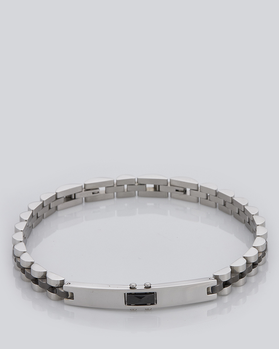 Sequoia Aνδρικό Βραχιόλι χειροπέδα από ανοξείδωτο ατσάλι ασημί με γκρί SE-0694 Sequoia Aνδρικό Βραχιόλι χειροπέδα από ανοξείδωτο ατσάλι ασημί με γκρί SE-0694