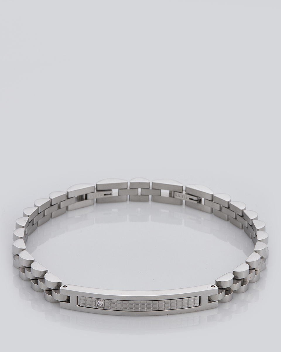 Sequoia Aνδρικό Βραχιόλι χειροπέδα από ανοξείδωτο ατσάλι ασημί με στρας SE-0695 Sequoia Aνδρικό Βραχιόλι χειροπέδα από ανοξείδωτο ατσάλι ασημί με στρας SE-0695