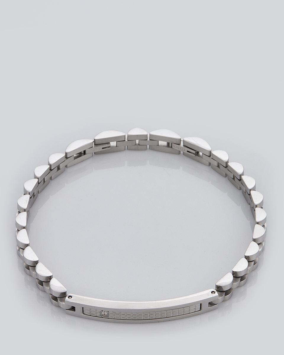 Sequoia Aνδρικό Βραχιόλι χειροπέδα από ανοξείδωτο ατσάλι ασημί με στρας SE-0695 Sequoia Aνδρικό Βραχιόλι χειροπέδα από ανοξείδωτο ατσάλι ασημί με στρας SE-0695