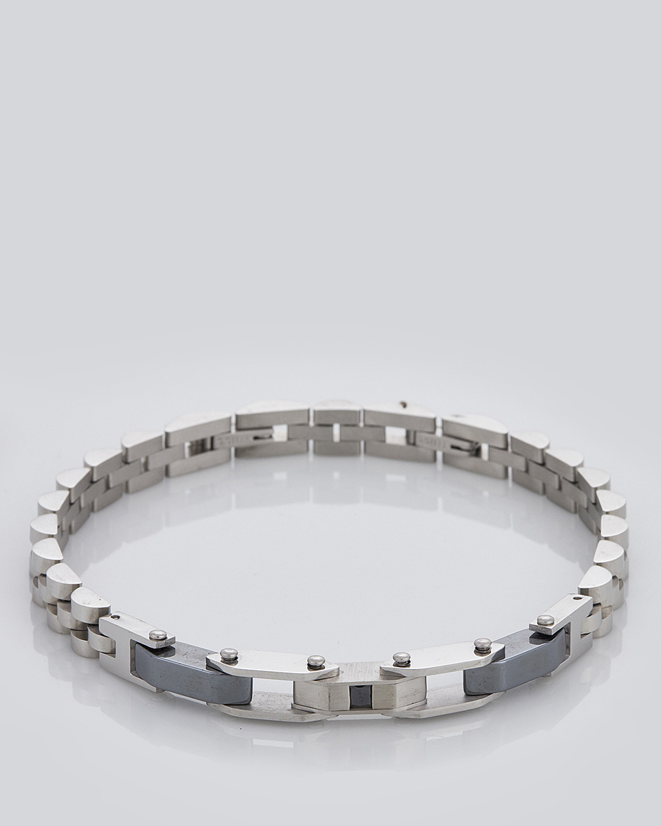 Sequoia Aνδρικό Βραχιόλι χειροπέδα από ανοξείδωτο ατσάλι γκρι με ασημι SE-0697 Sequoia Aνδρικό Βραχιόλι χειροπέδα από ανοξείδωτο ατσάλι γκρι με ασημι SE-0697