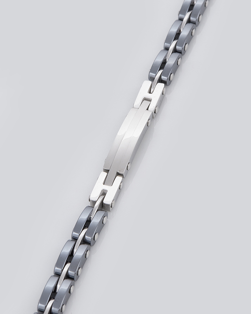 Sequoia Aνδρικό Βραχιόλι χειροπέδα από ανοξείδωτο ατσάλι γκρι SE-0698