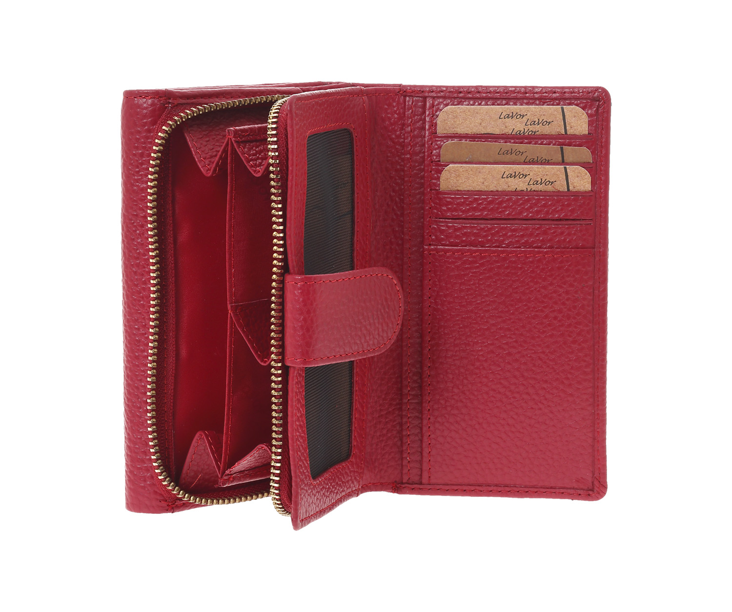 LaVor 1-6158 Γυναικείο Δερμάτινο Πορτοφόλι με Rfid Κόκκινο